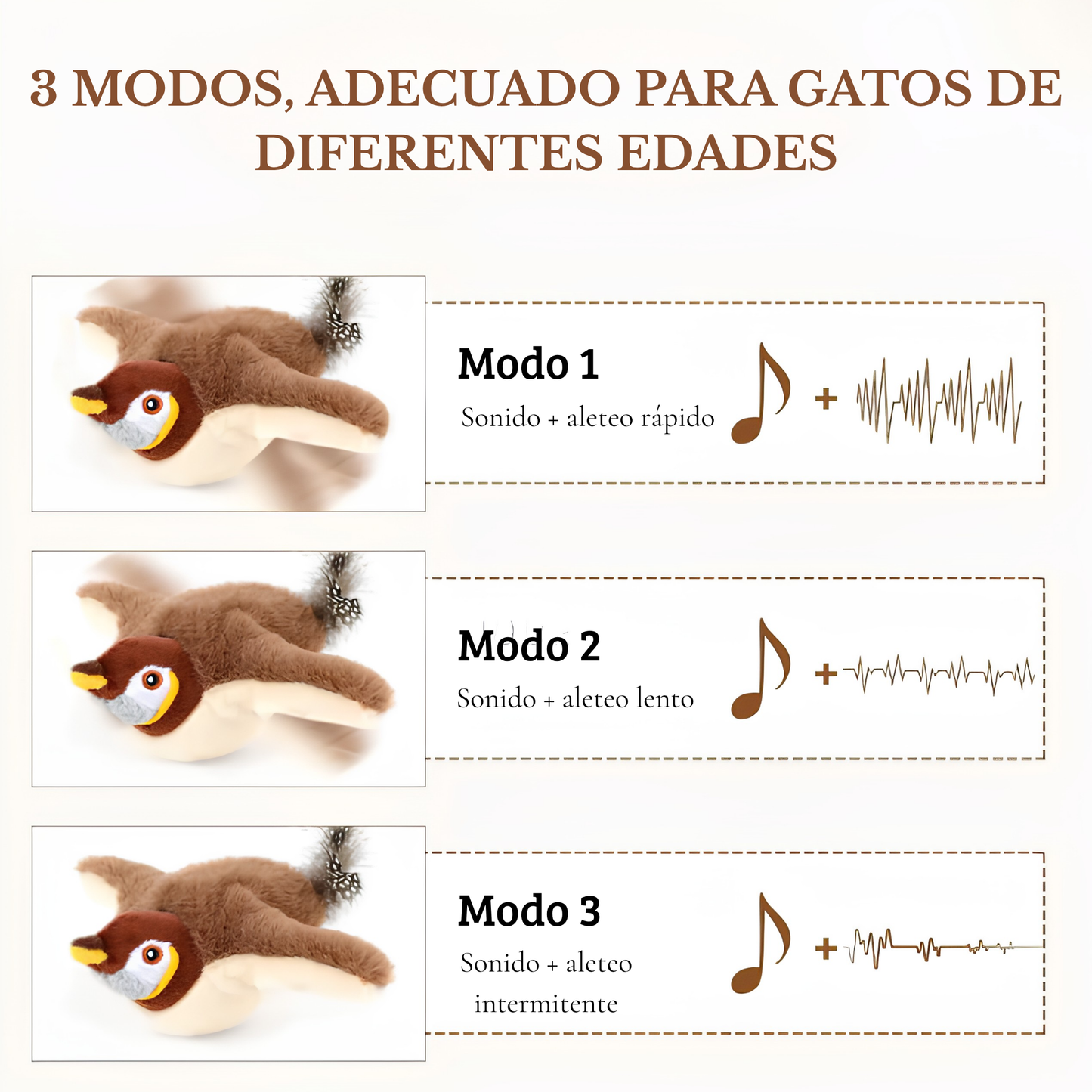 Pájaro Interactivo para Gatos · Juguete que Canta y Aletea | Bulgo